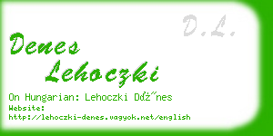 denes lehoczki business card